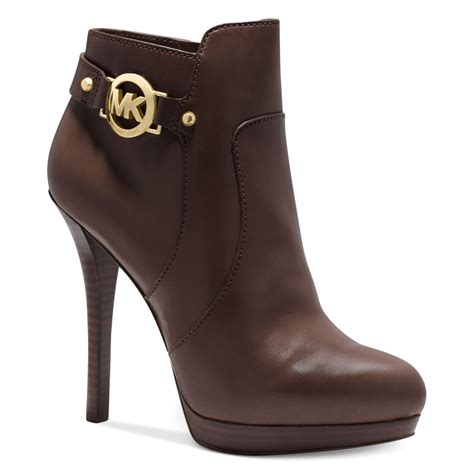 michael kors chocolate brown boots|michael kors kara bootie.